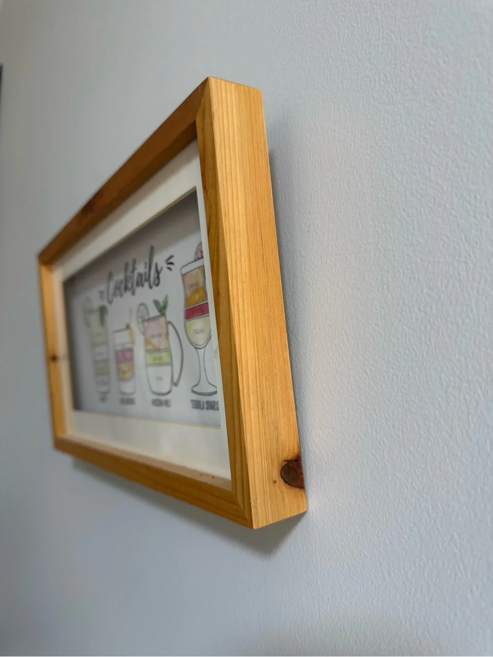 8x14 Threshold Cocktails Wall Art Print - Neutral Wood Frame